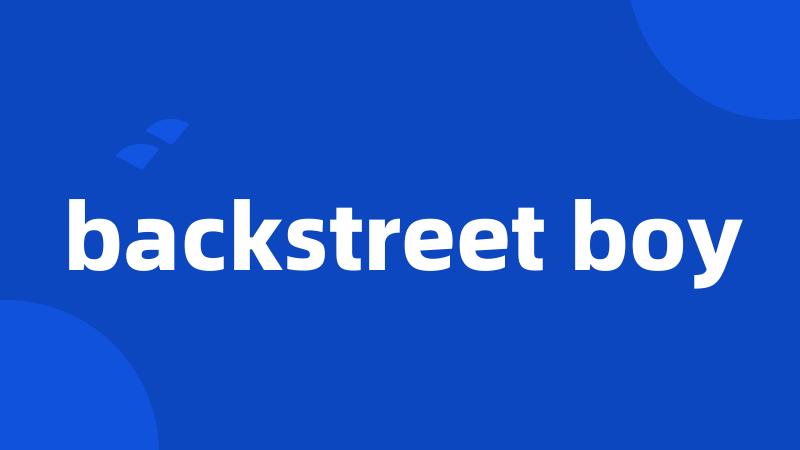 backstreet boy