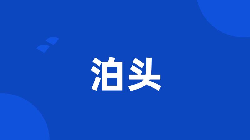 泊头