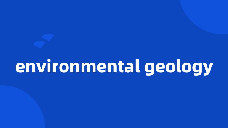 environmental geology