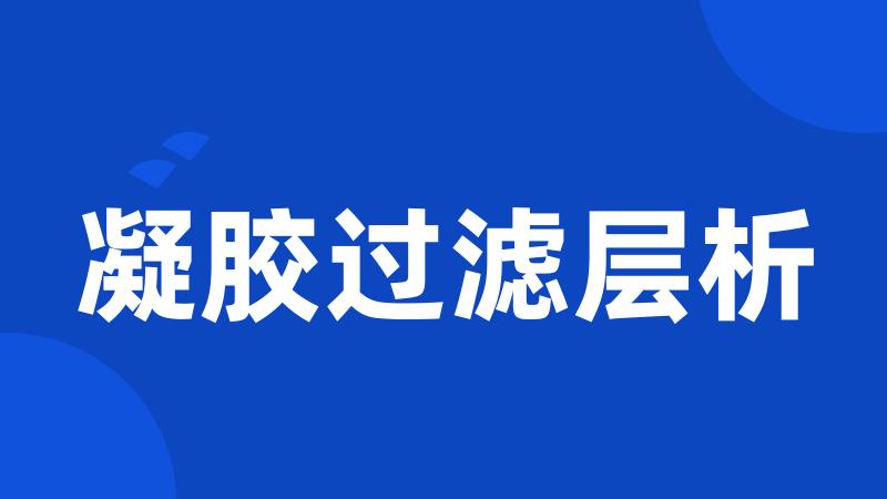 凝胶过滤层析