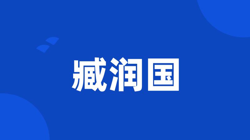 臧润国