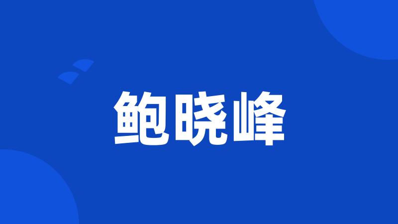 鲍晓峰