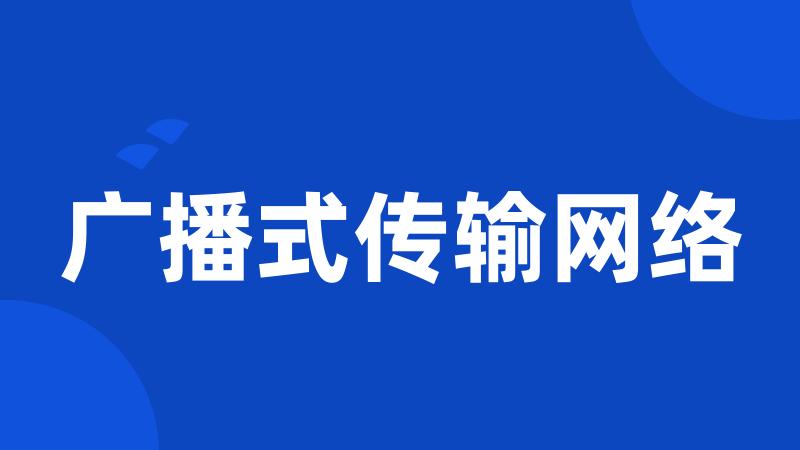 广播式传输网络