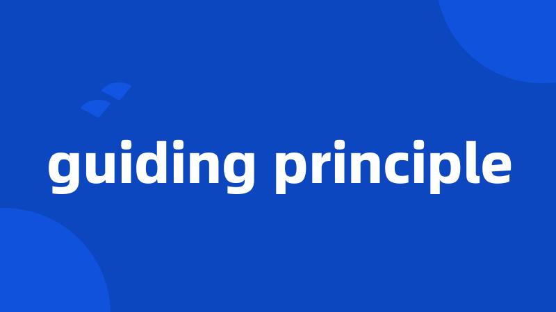 guiding principle