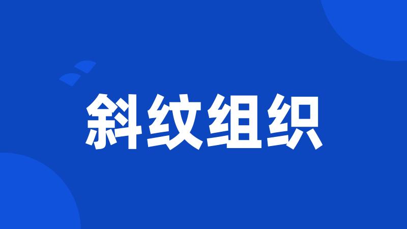 斜纹组织