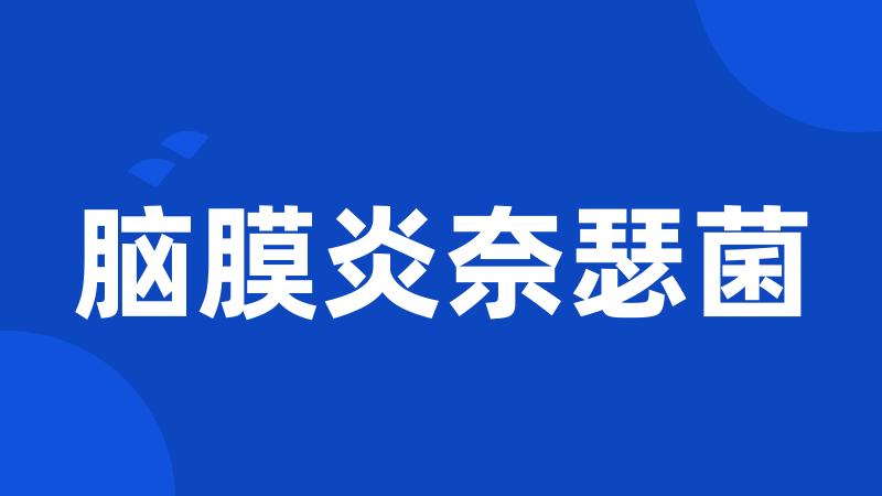 脑膜炎奈瑟菌