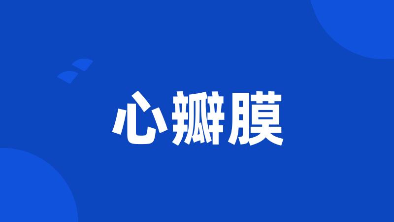 心瓣膜