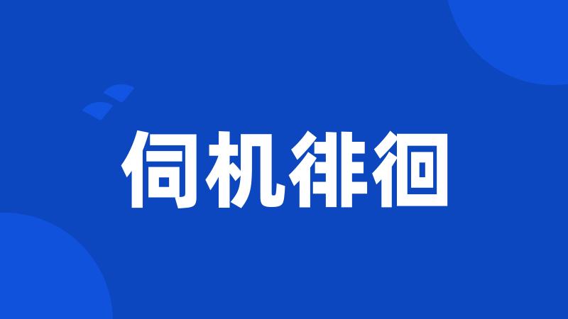 伺机徘徊