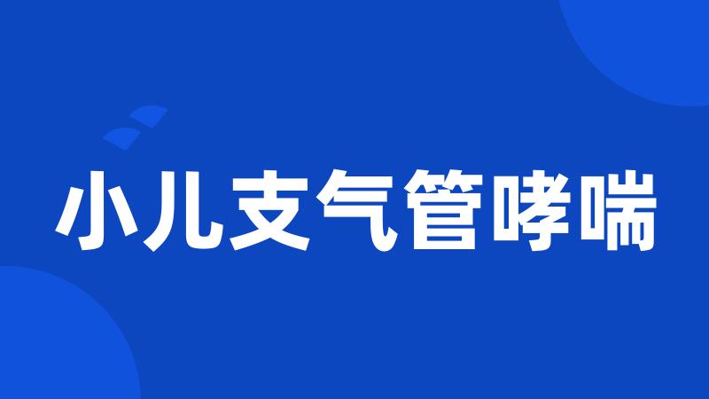小儿支气管哮喘