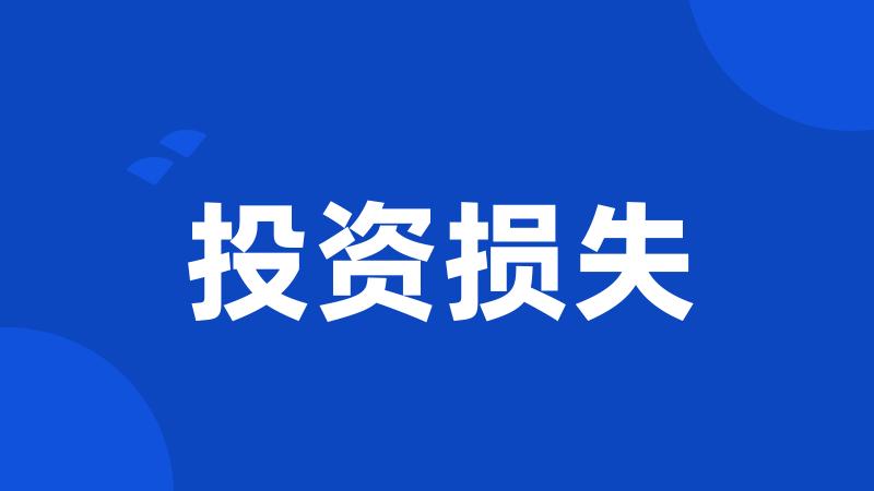 投资损失