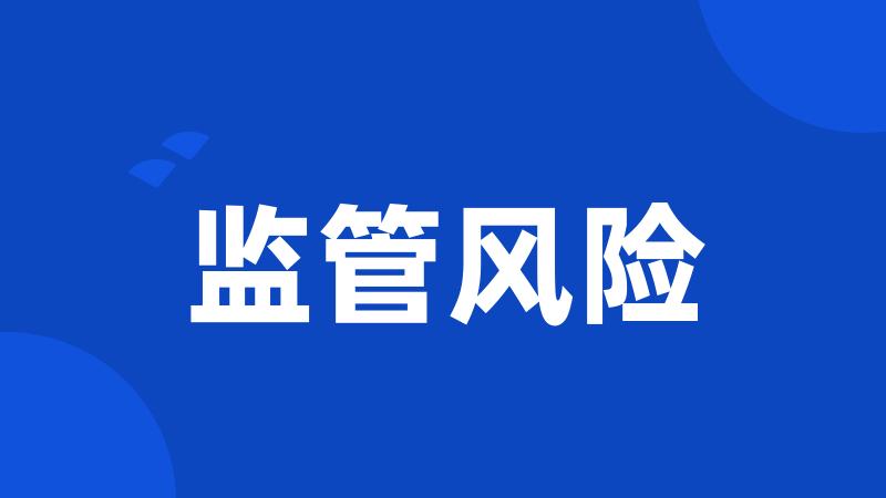 监管风险