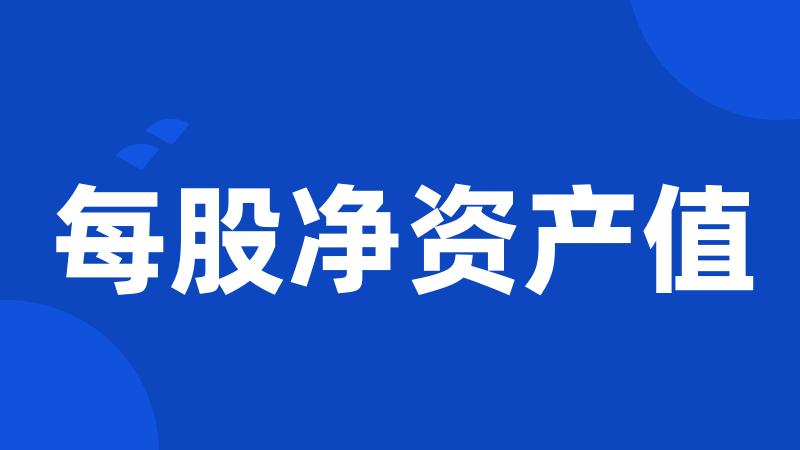 每股净资产值