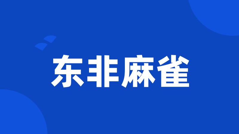 东非麻雀