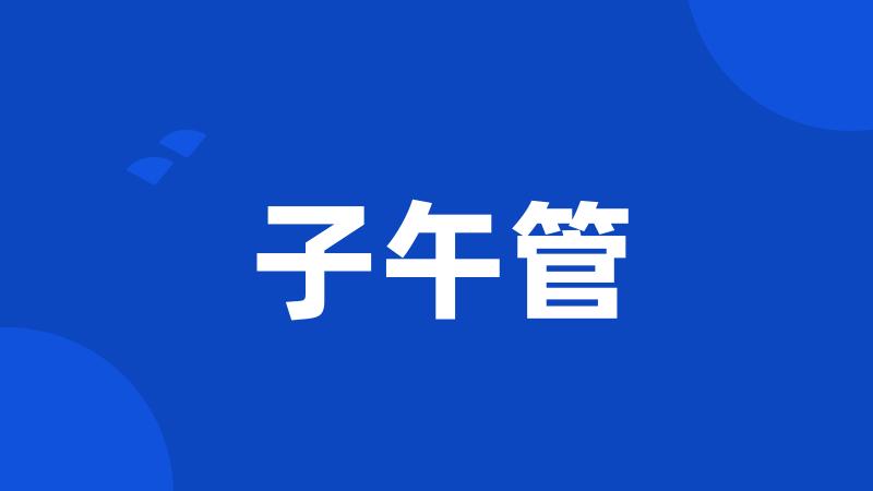 子午管