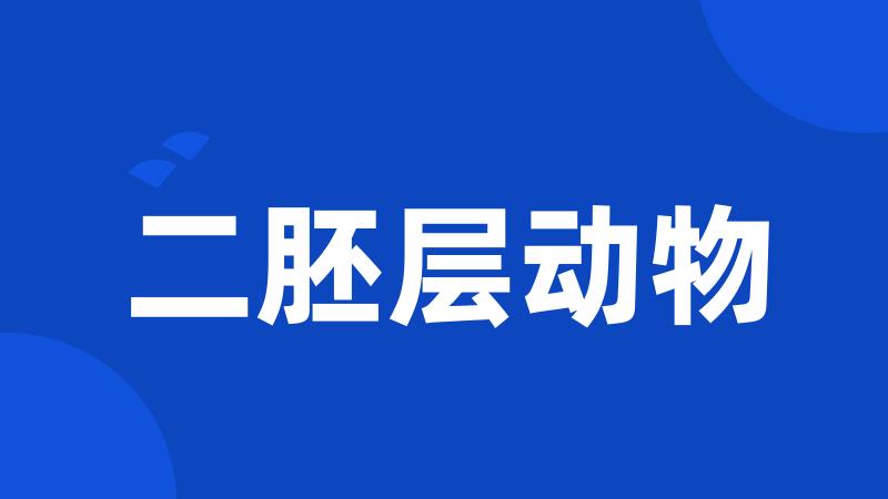 二胚层动物