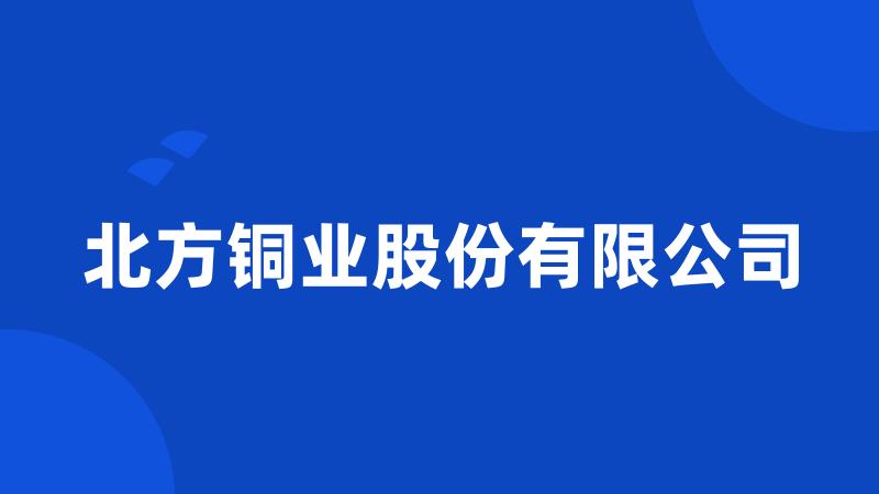 北方铜业股份有限公司