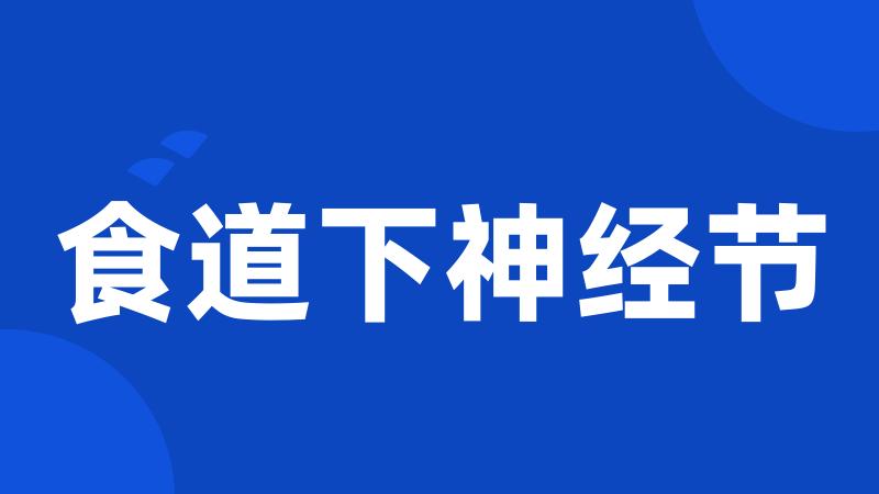 食道下神经节