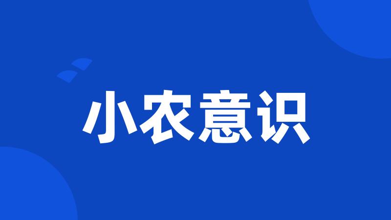 小农意识