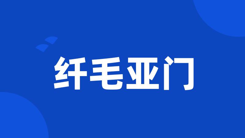 纤毛亚门