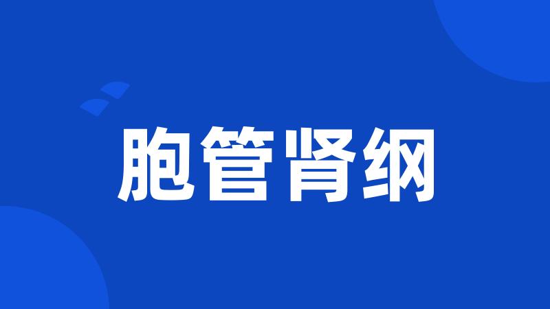 胞管肾纲