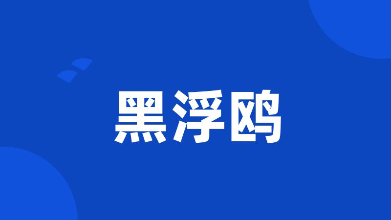 黑浮鸥