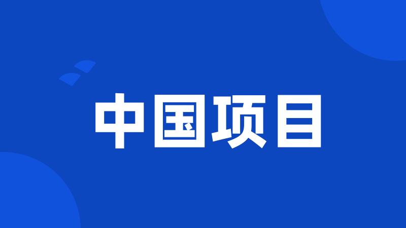 中国项目