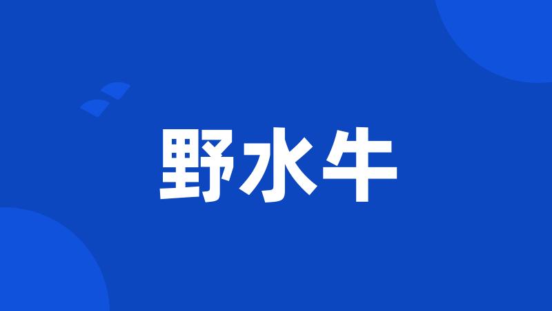 野水牛