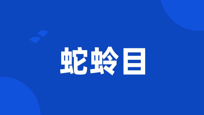 蛇蛉目