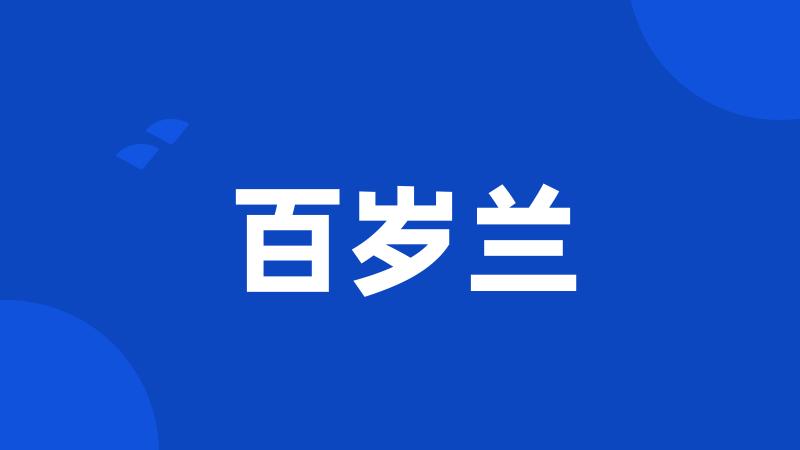 百岁兰