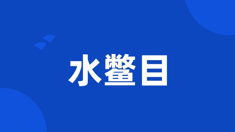 水鳖目