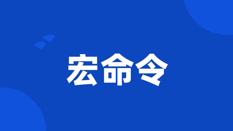 宏命令