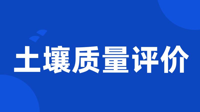 土壤质量评价