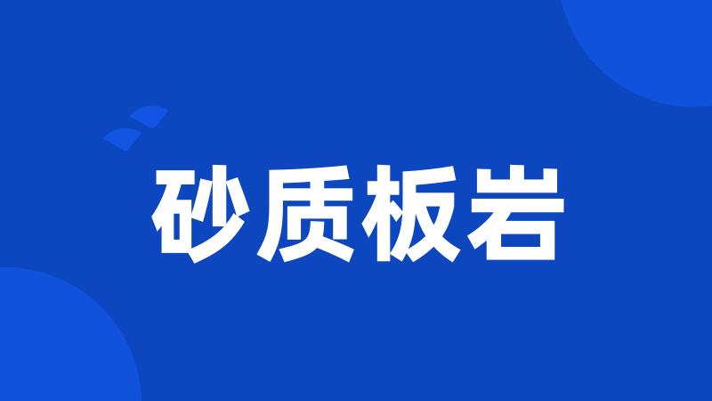 砂质板岩