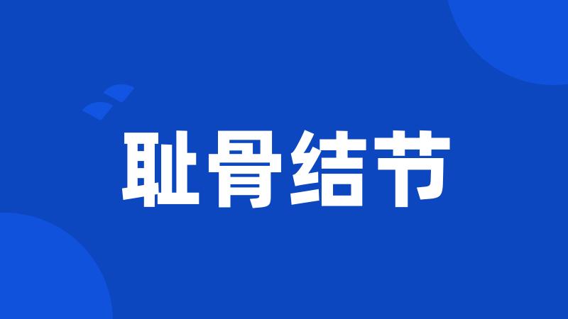 耻骨结节