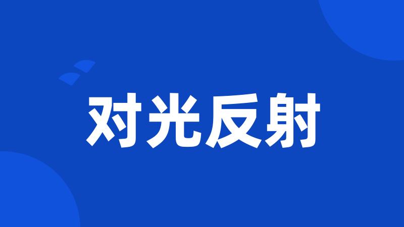 对光反射