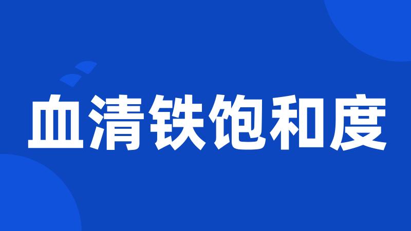 血清铁饱和度