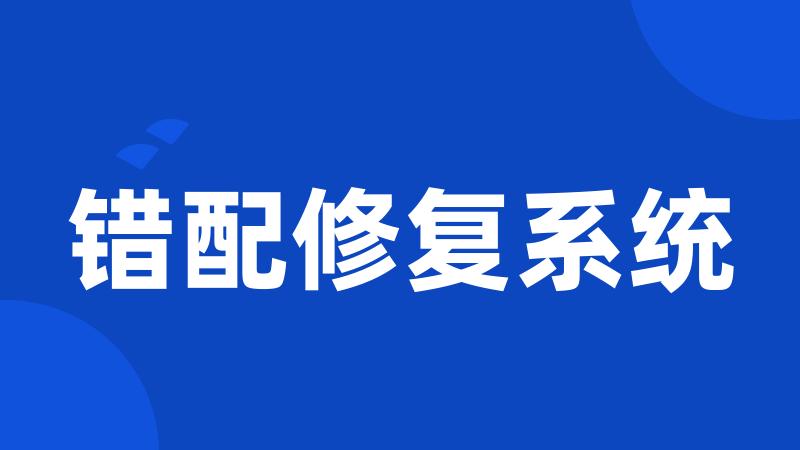 错配修复系统