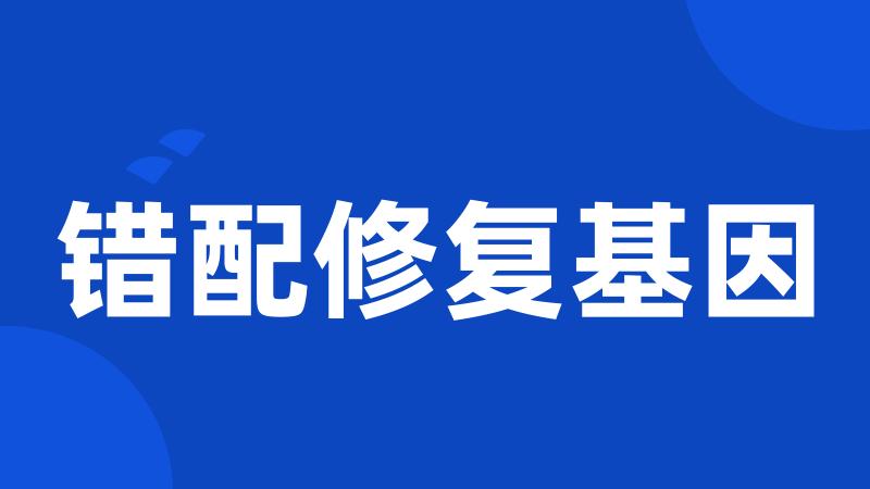 错配修复基因