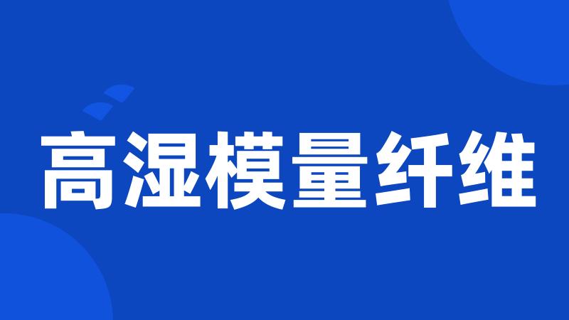 高湿模量纤维
