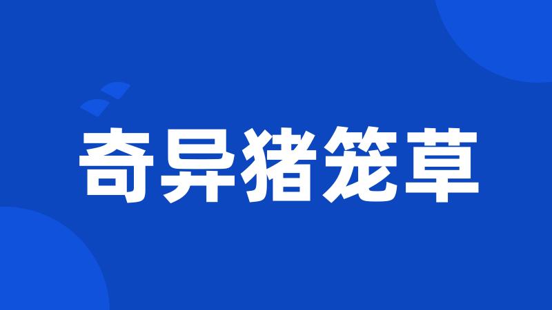 奇异猪笼草