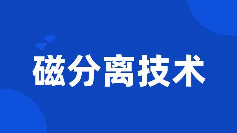 磁分离技术