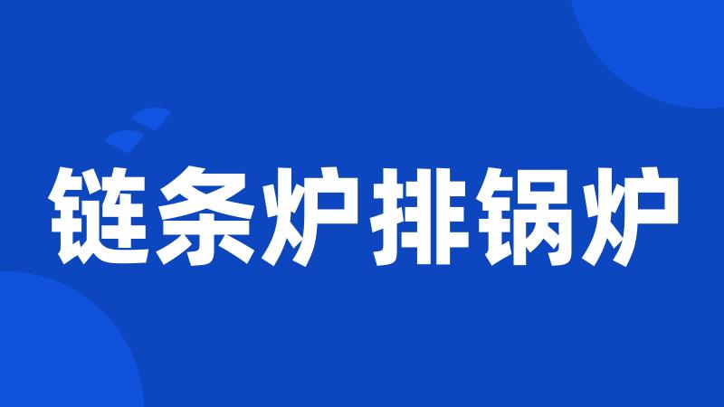 链条炉排锅炉