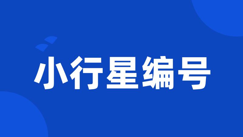 小行星编号