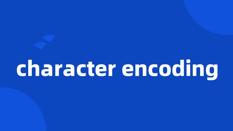 character encoding