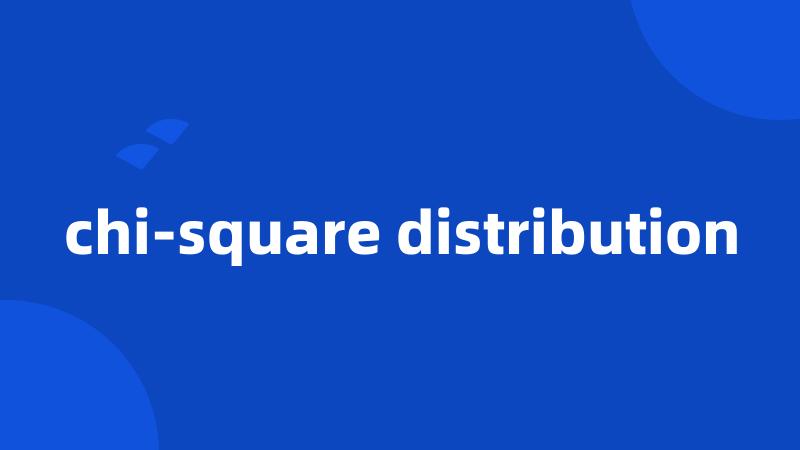 chi-square distribution