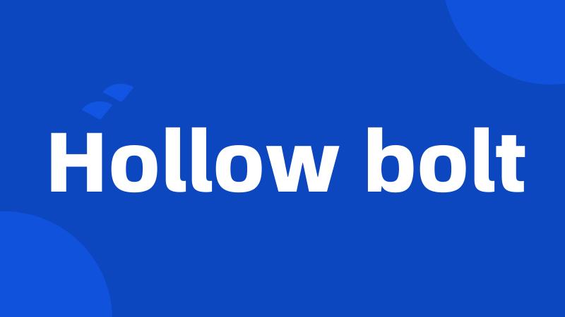 Hollow bolt