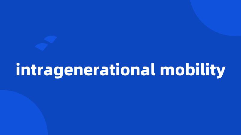 intragenerational mobility