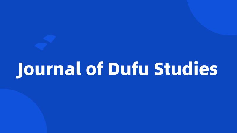 Journal of Dufu Studies