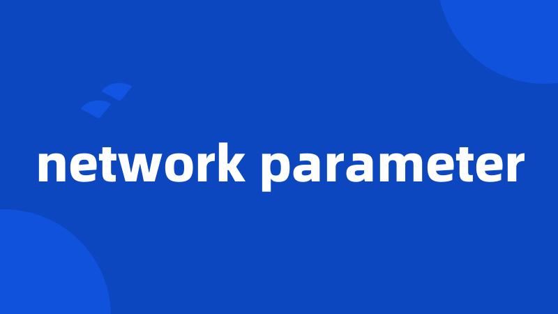 network parameter