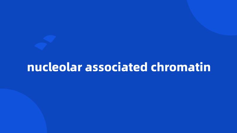 nucleolar associated chromatin